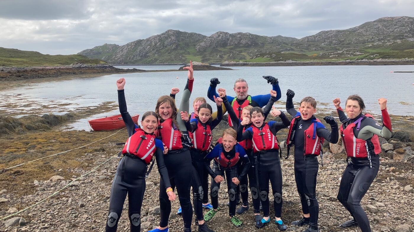 Children wild swimming